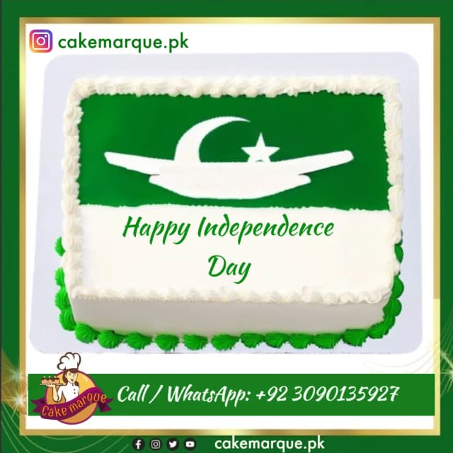 Pakistan Independence Day Flag Cake