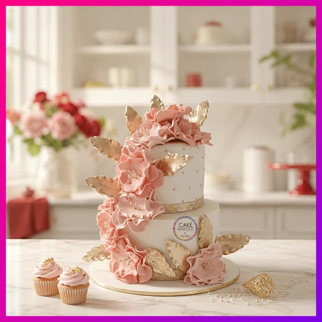 Regal Blossom Tiered Celebration Cake