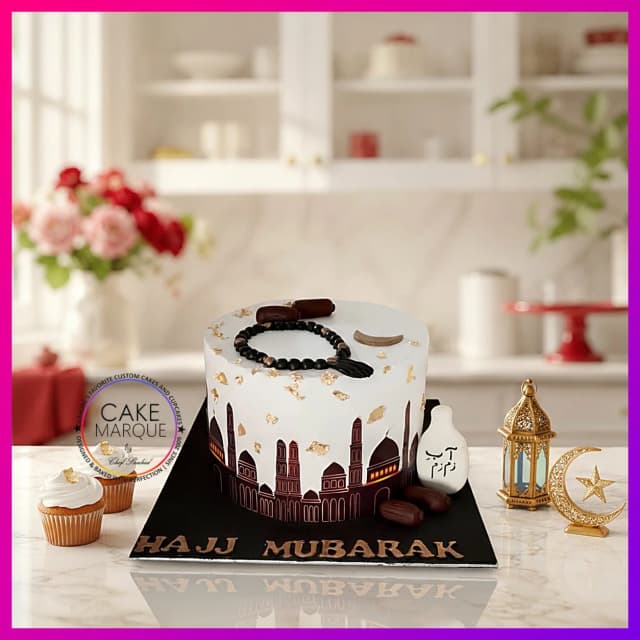 Elegant Hajj Mubarak Celebration Cake