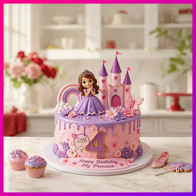 Enchanted Princess Castle 4th Birthday Cake
