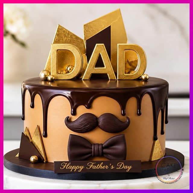 Golden DAD Father's Day Cake