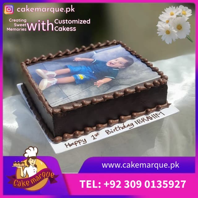 Ibrahim Photo Chocolate Birthday Cake