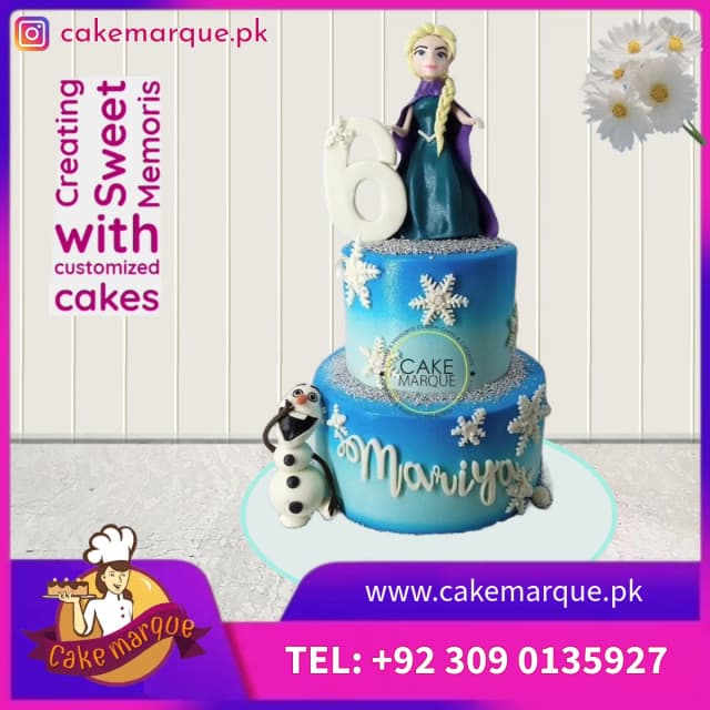 Frozen Elsa Theme 6th Birthday Cake