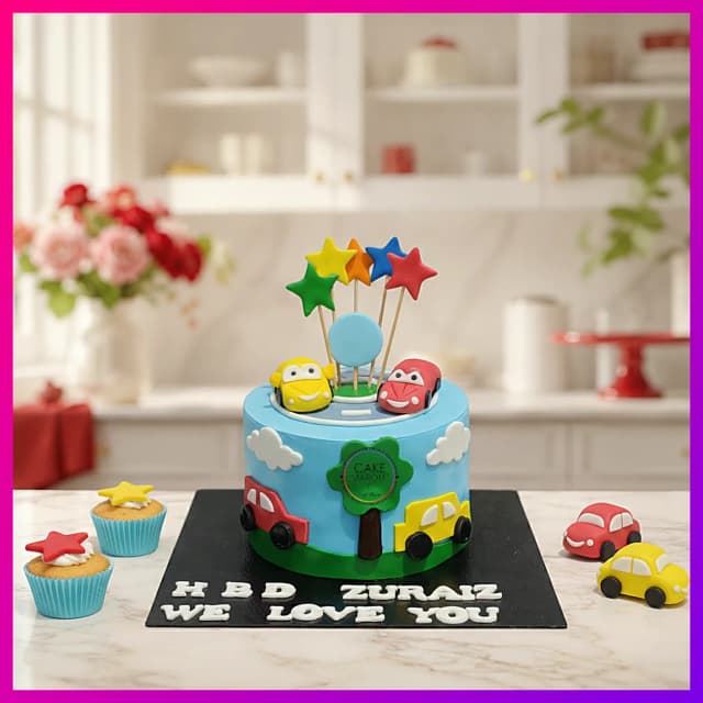 Cars Road Adventure Kids Birthday Cake