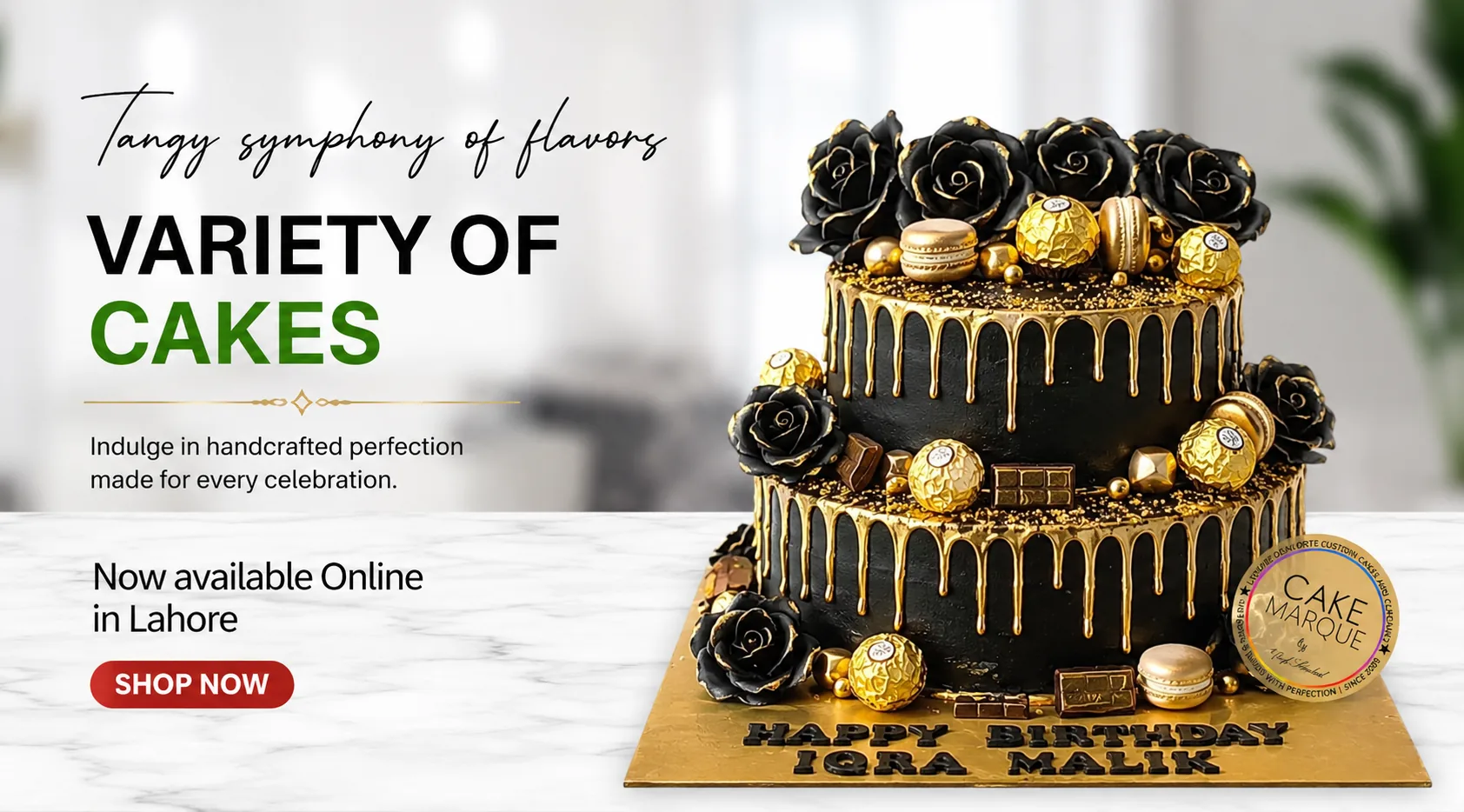 Online cake order platform for Lahore customers at Cake Marque bakery